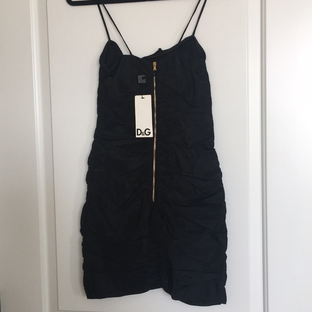 Dolce Gabbana Black Ruffle Mini Dress - Picture 6 of 8